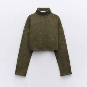 Zara Cropped Knit Turtleneck Sweater